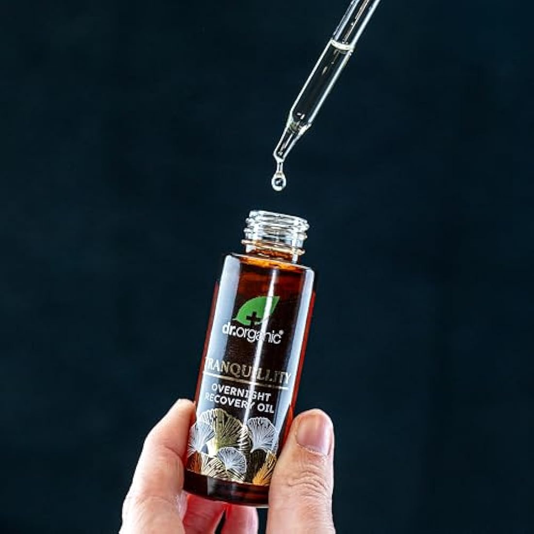 Dr Organic Evoke Tranquility Overnight Recovery Oil, Hydrating Night Serum, Restore Skin, with Rosehip & Sandalwood, Vegan, Natural, Certified Organic, 30ml