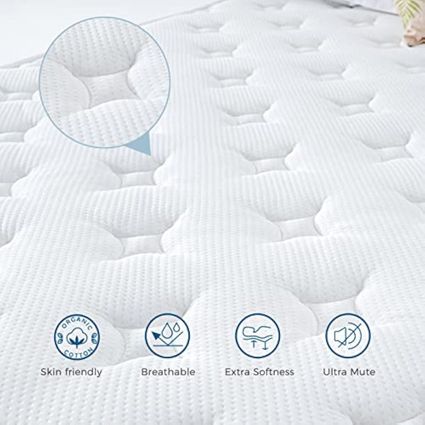 Inofia Single Mattress 3FT,9 Inch Memory Foam Pocket Sprung Mattress,Edge Support & Motion Isolation,Zoned Support Hybrid Firm Mattresses Sapphire Collection(90x190x23cm Firm)