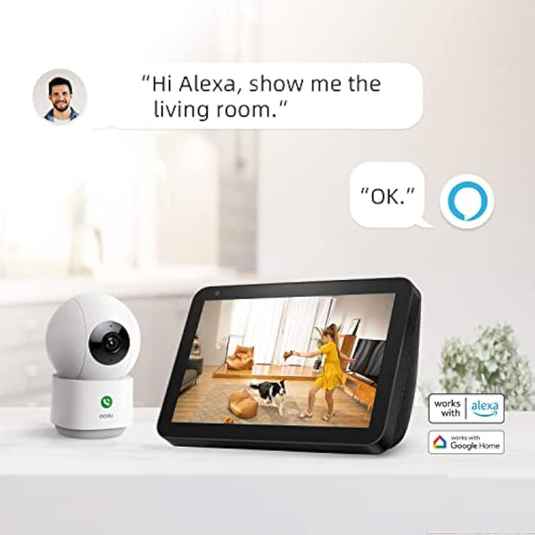 AOSU 2K Indoor Cameras 2-Pack – Plug-In WiFi Nanny Cam for Baby & Pets, Motion, Night Vision, Two-Way Audio