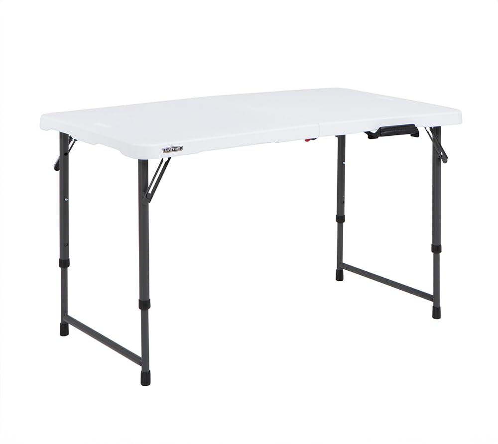 LIFETIME Height Adjustable Craft Camping and Utility Folding Table