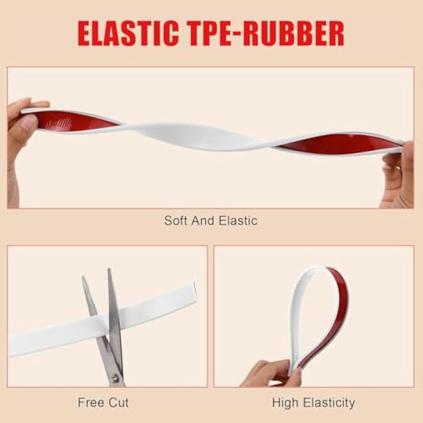 flintronic 5m*16mm U-Shape Flexible Furniture Edge Banding, Baby Safty Baby Edge Protector, Self Adhesive TPE Wood Edging Tape, DIY Furniture Edge Trim for Table, Cabinet, Furniture Restoration