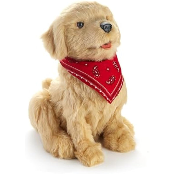 Ageless Innovation Joy For All Interactive Pet Dog - Lifelike & Realistic Companion with Soft Fur, Head and Tail Movements, Real-Feel Heartbeat and Two-Way Barkback Technology - Golden Pup