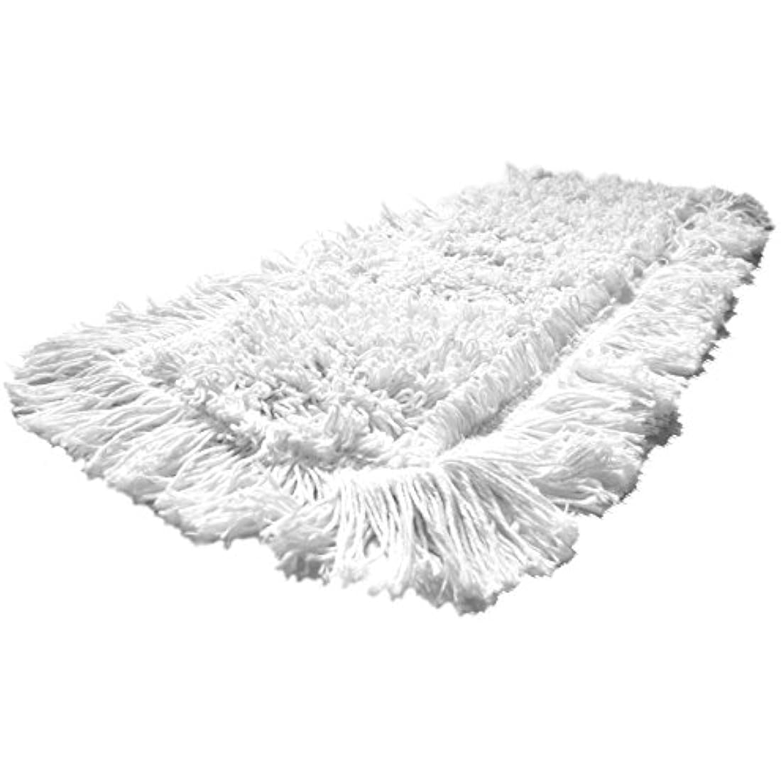 5 or 10 pack 100% cotton disposable wiping mop 40 cm or 50 cm - cotton mop – wet and dry for real wood floor care – for oiled parquet floorings, laminate and tiles and workshops with metal chips (cotton, 40 cm, 50 cm), weiss, 40 cm