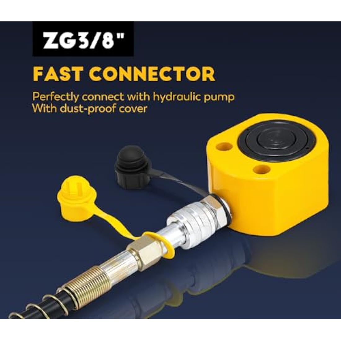 CGOLDENWALL Hydraulic Cylinder Ram 20T, Stroke 30mm, Body Height 57mm, Effective Area 11.3cm², for Bridges/Building/Machinery Industries (DFPY-20T)