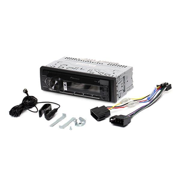 Pioneer MVH-S320BT 1-DIN receiver with Bluetooth, Red illumination, USB, Spotify, Pioneer Smart Sync App and compatible with Android devices.