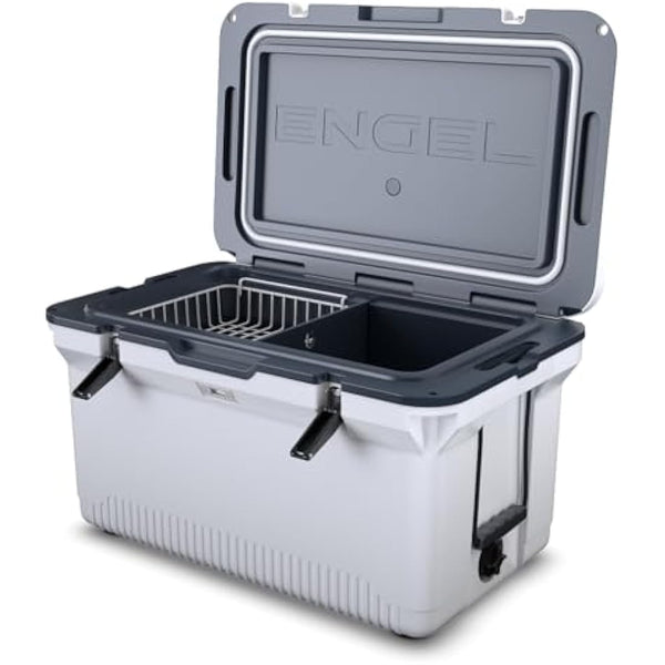 ENGEL Ultra-Light 56.8 L Cooler Box - Injection Molded Cool Box Large Enough for 80 Cans, Keeps Ice up to 7 Days, Camping Cooler Suitable for Picnics, Festivals, Beach & Travel, 75 x 45.7 x 43.2 CM