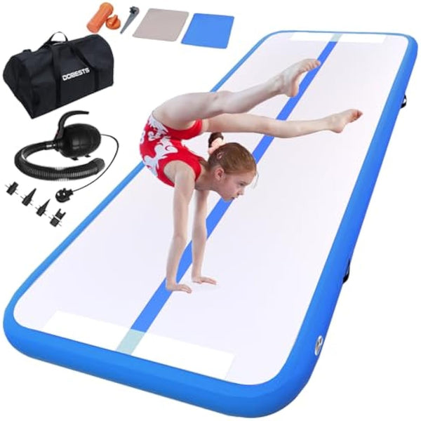 Inflatable Gymnastics Mat Tumbling Mat 6.6 ft 10 ft 13ft 16ft 20ft 4in/8in Thick Tumble Track Air Mat for Gymnastics For Home Kids Tumble Training Gymnastics/Yoga/Water/Dance