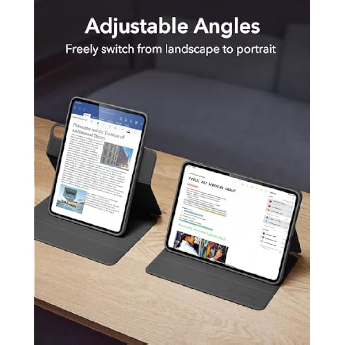 ESR for iPad Air 13 Inch Case M3/M2 (2025/2024) Case with Pencil Holder, Removable Magnetic Cover, Vertical Stand, Fully Supports Apple Pencil Pro and Pencil (USB-C), Rebound 360 Series, Black