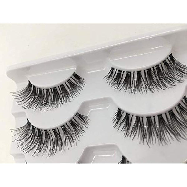 JIMIRE Fake Eyelashes Natural Lashes Demi-Wispies Cat Eye Lashes 3D False Eyelashes Multipack 5 Pairs Pack