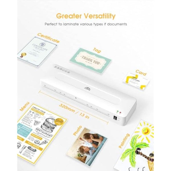 A3 Laminator, Laminator Machine 13 Inches for A3/A4/A5/A6 with Laminating Pouches,Paper Trimmer,for Home Office School