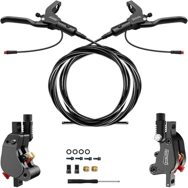 DYISLAND LD-210S Hydraulic Disc Brakes Set，2-PIN/Power-Off Hydraulic Brake kit for Electric Scooter/E-Scooter