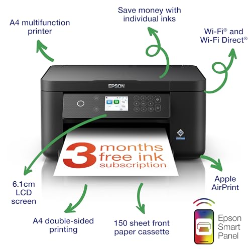 Epson Expression Home XP-4205 3-in-1 Ink Multifunction Printer, Scanner, Copier, WiFi, 1440dpi, Duplex, 2.4 Inch Display, DIN A4, incl. 3 Months Readyprint Flex Trial