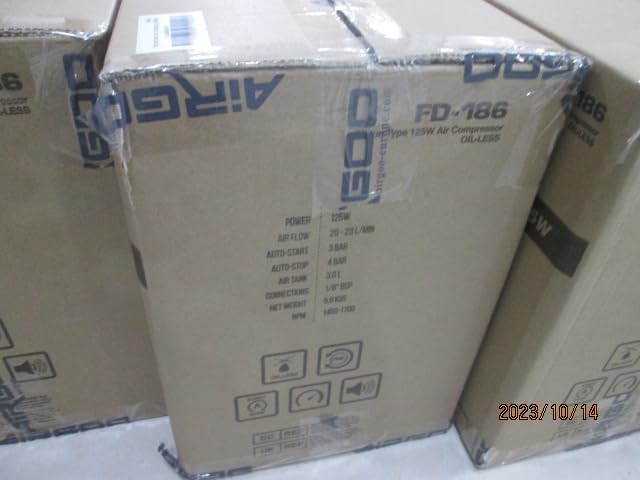 Fengda Airbrush Mini Compressor FD-186 with Powerful Constant Working Pressure/Strong Airflow/3L Air Tank, Regulator, Moisture trap for hobby, food decoration, body tattoo, graphic and so on