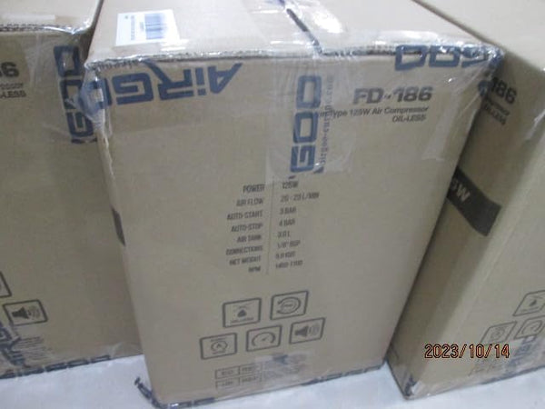 Fengda Airbrush Mini Compressor FD-186 with Powerful Constant Working Pressure/Strong Airflow/3L Air Tank, Regulator, Moisture trap for hobby, food decoration, body tattoo, graphic and so on