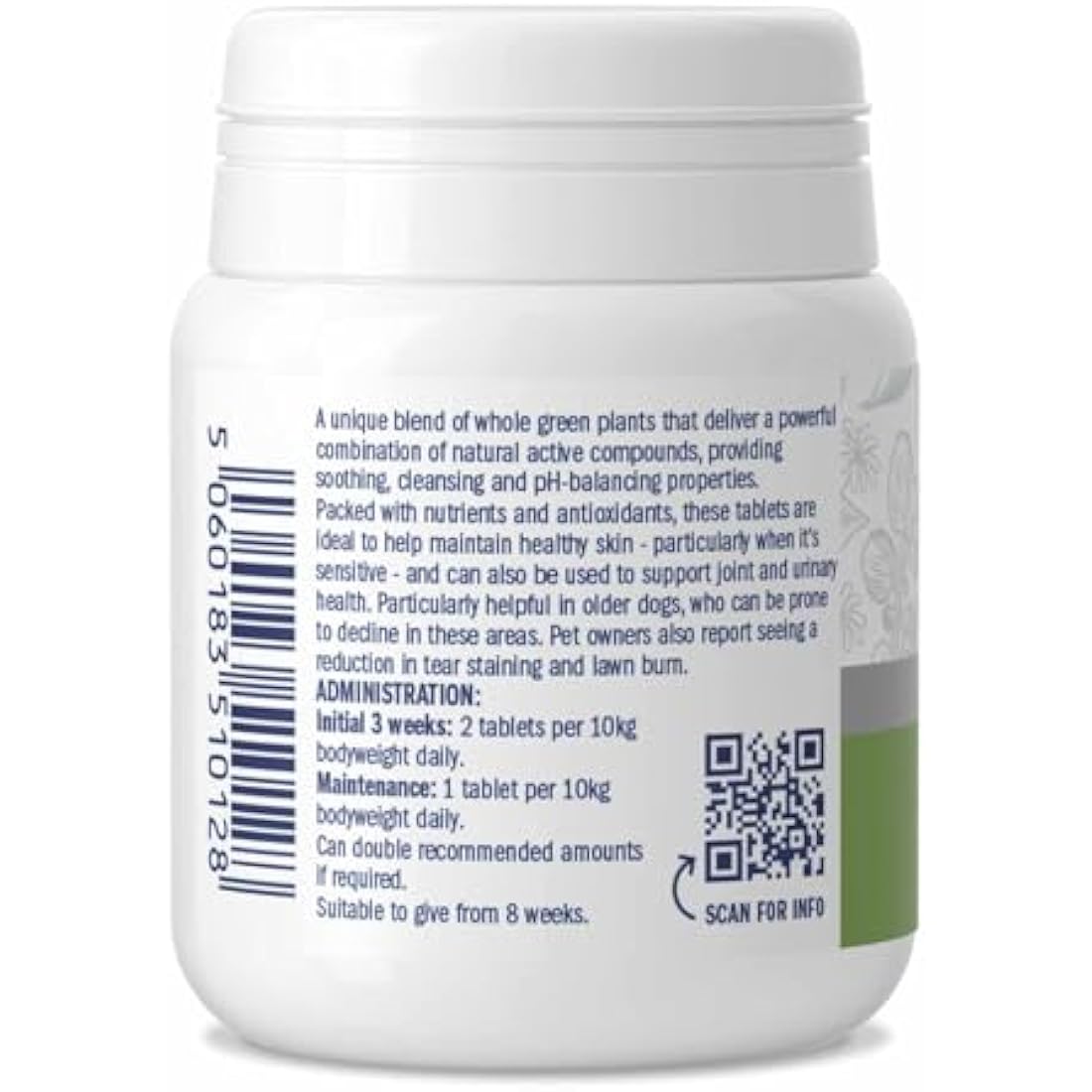 Dorwest Green Releaf Tablets, 100 Tablets, Natural Supplements for Dogs and Cats – For Healthier Skin, Joints, and Urinary Systems in Pets