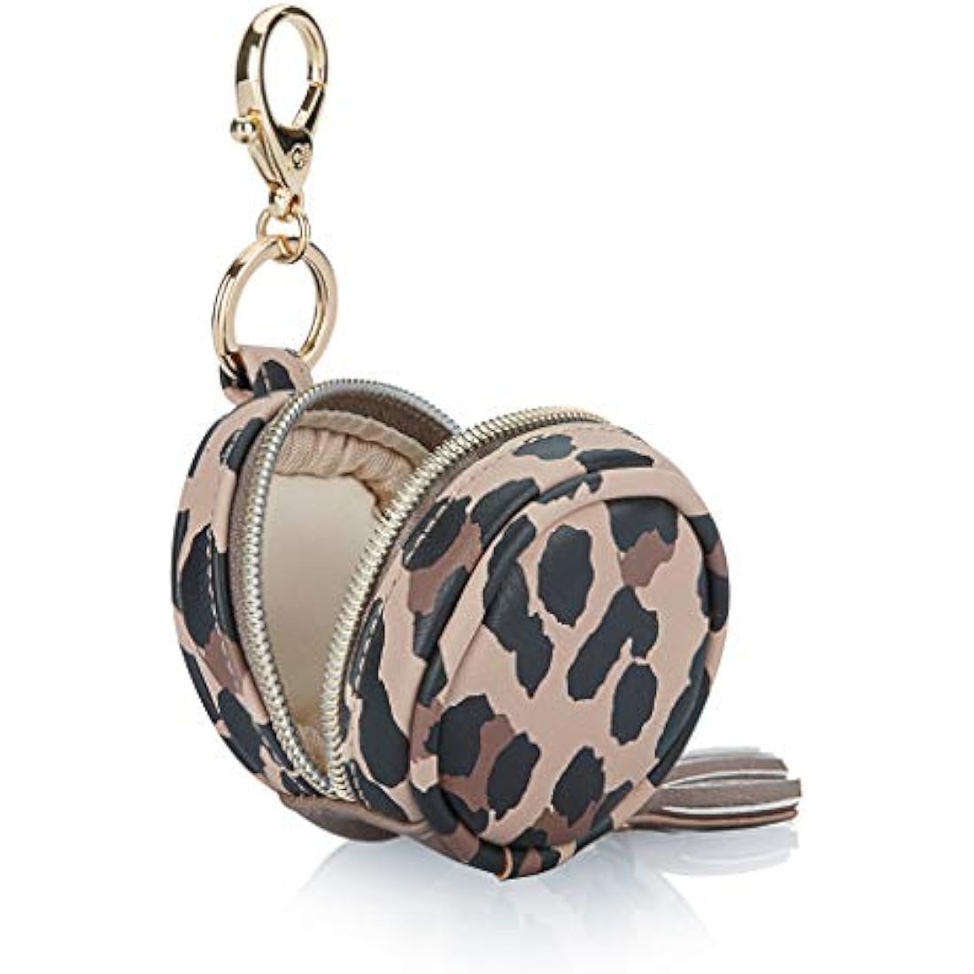 Itzy Ritzy Pacifier Case with Clip – Pacifier Charm Pod Includes Clasp to Easily Attach to a Diaper Bag or Purse; Measures 2.5” in Diameter and Holds 2 Pacifiers, Leopard