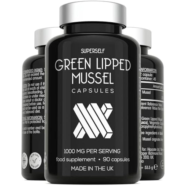 Green Lipped Mussel for Humans & Dogs - New Zealand Green Lipped Mussel Capsules 1000mg - High Strength Joint & Mobility Supplement with Omega 3-100% Pure Powder - 90 Tablets - Made in The UK