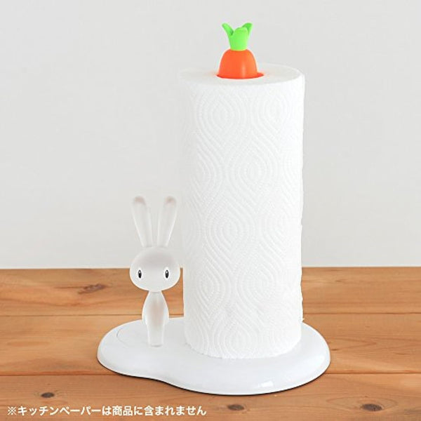 Alessi Bunny and Carrot ASG42 W - Design Kitchen Roll Holder in Thermoplastic Resin, White