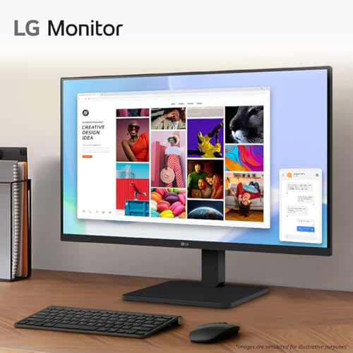 LG Electronics Monitor 27MR400-B, 27 Inch, Full HD 1080p, 100Hz, 5ms GtG, IPS Panel, AMD FreeSync, Smart Energy Saving, Anti-Glare, HDMI, Matte Black