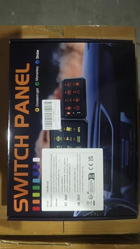 Chelhead 12V/24V Switch Control Panel RGB 6 Gang Dimmable Multi-Function Programmable Switch Panel Acc Battery Control Waterproof, Compatible with Truck Boat SUV RV Trailer Marine ATV UTV