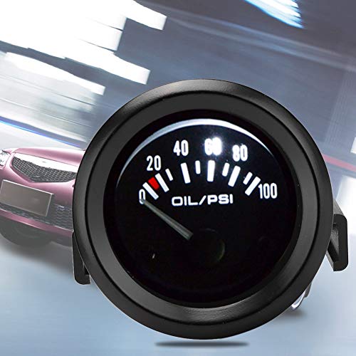 For 52Mm Oil Pressure Gauge-Car Oil Pressure Meter, 52Mm/2In Universal Car Electromagnetic Oil Pressure Gauge Indicator Auto Modified Meter 0-100 Psi
