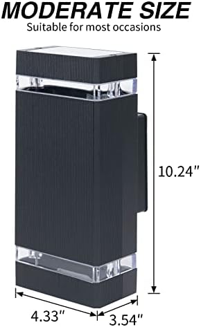 Aranzyec 2 X Outdoor Wall Lights Mains Powered, Aluminium Up Down Outside Wall Lights, Max 35W GU10, IP54 Waterproof Black Garden Lights for Patio, Terrace, Garden, Hallway, Balcony, Porch, Pathway