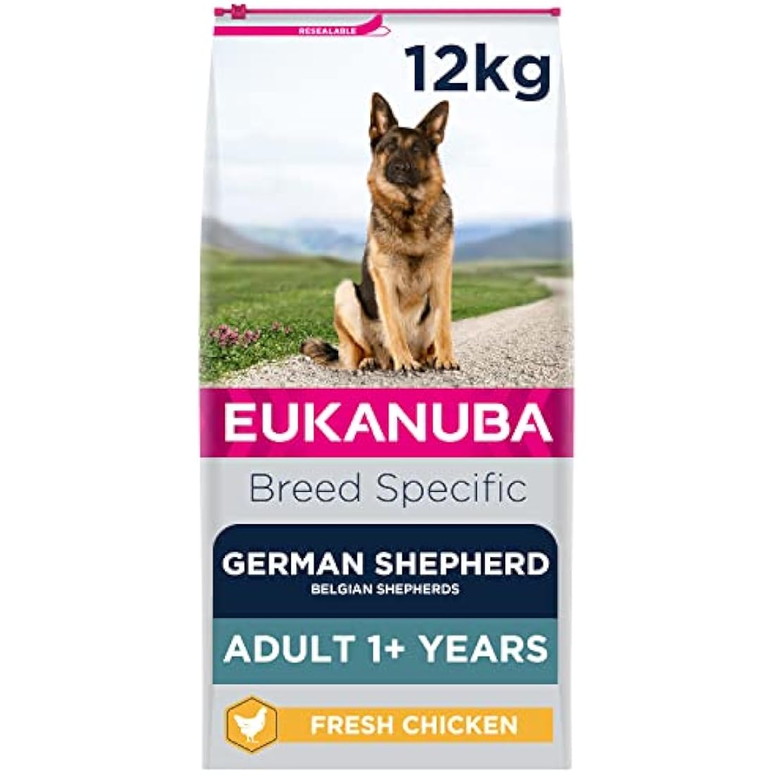 Eukanuba Complete Dry Dog Food for Adult German Shepherd Breed Types with Fresh Chicken 12 kg