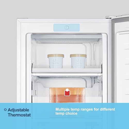 Fridgemaster MTZ55153E Freestanding Upright Freezer, 165 Litres, 143 cm Tall, 4 Star Freezer Rating, 55cm width, E Rated in White