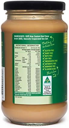 Halal Beef Bone Broth Concentrate- Beef Flavour- Nourish yourself with a cup a day, great for improving gut health and general well-being - New Zealand Grass-Fed Beef - 375 grams Made in Australia