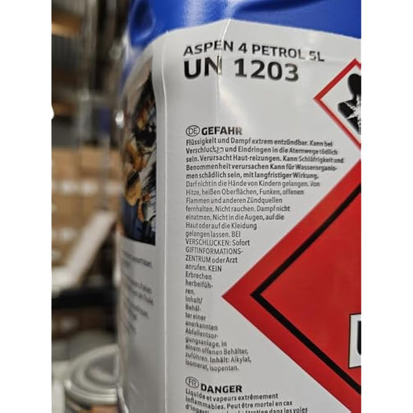 Husqvarna Aspen 4T Fuel, 5 Litres, Alkylated Petrol for Chainsaw / Mower / Small Tractor