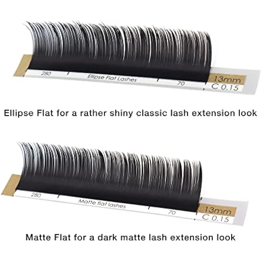 LASHVIEW Ellipse Flat Eyelash Extension,Flat Eyelash Extension supplies,Individual Lashes,0.15mm C Curl Mixed Length,Lash Extension,Semi-Permanent,Extremely Light & Soft,Professional Salon Use