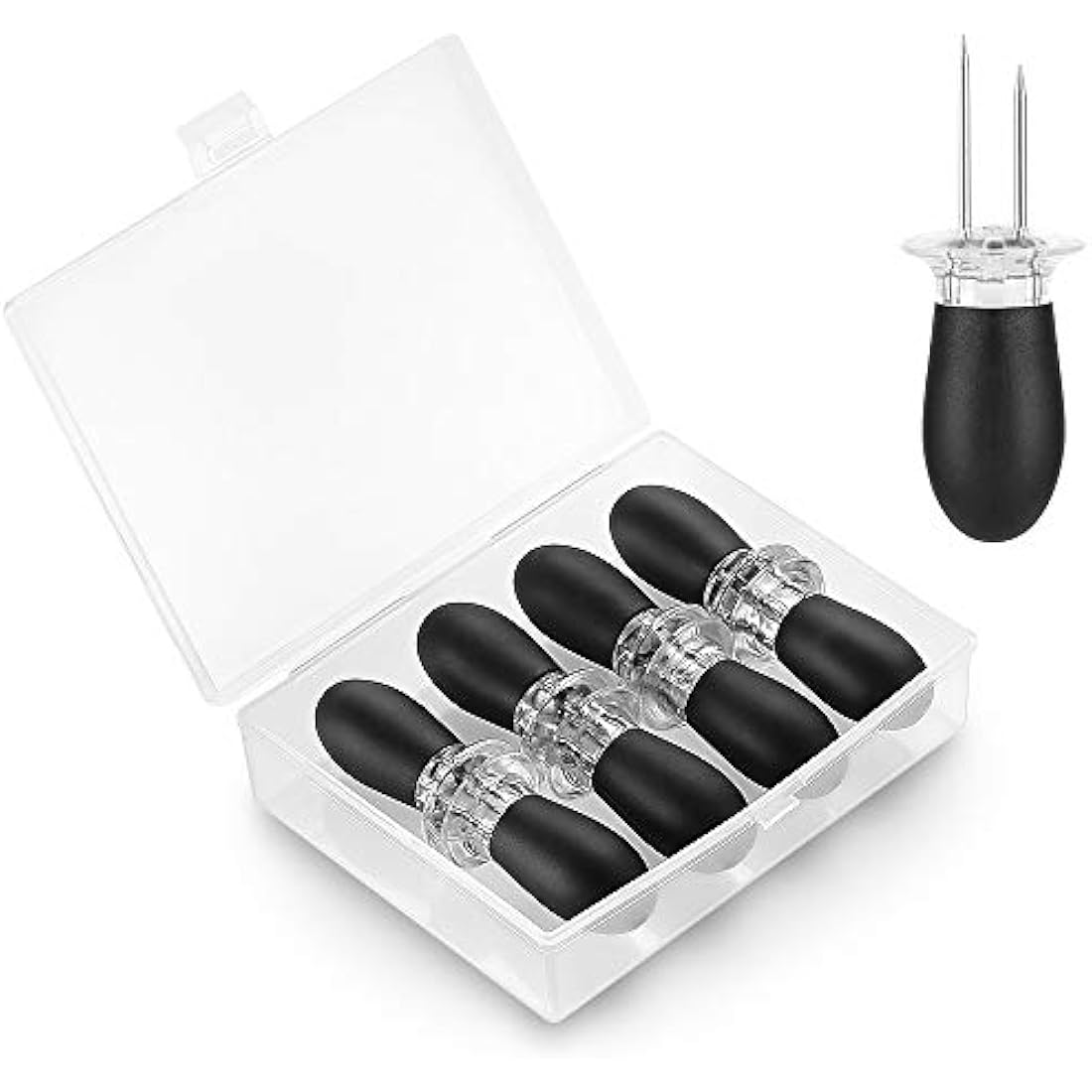 ecooe Corn on the Cob holder,Corn on the Cob Skewers,8 Pieces,Black Stainless Steel Corn Cob holders Grill Fork can be Used for Barbecue,Parties, Picnics,Camping and Provides an Additional Storage Box