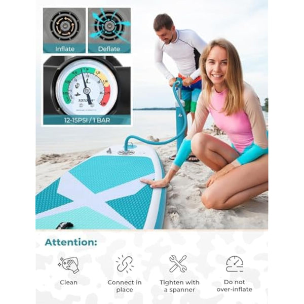 Glymnis Inflatable Stand Up Paddle Board 10'6"×32"×6" SUP Paddleboard with Adjustable Paddle, Pump, Backpack, Leash, Fin, Repair Kit, Non-Slip Paddle Boards for Adults & Youth