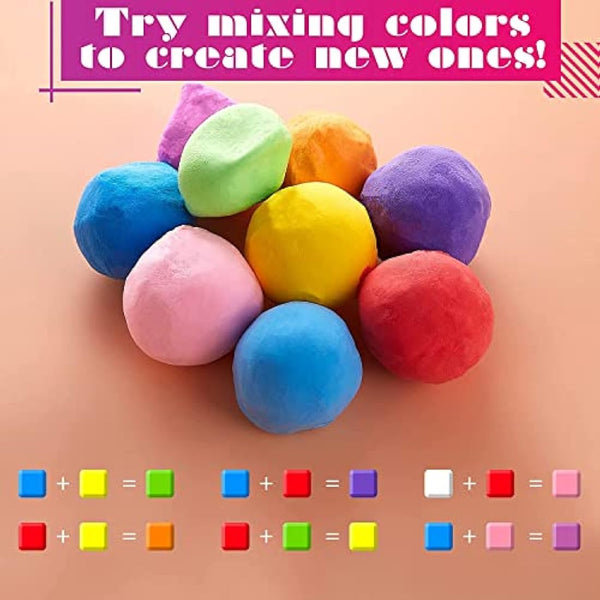 24 Colors Air Dry Clay, Ultra Light Modeling Clay, QMay Magic Clay Artist Studio Toy, No-Toxic Modeling Clay & Dough, Creative Art DIY Crafts, Gift for Kids