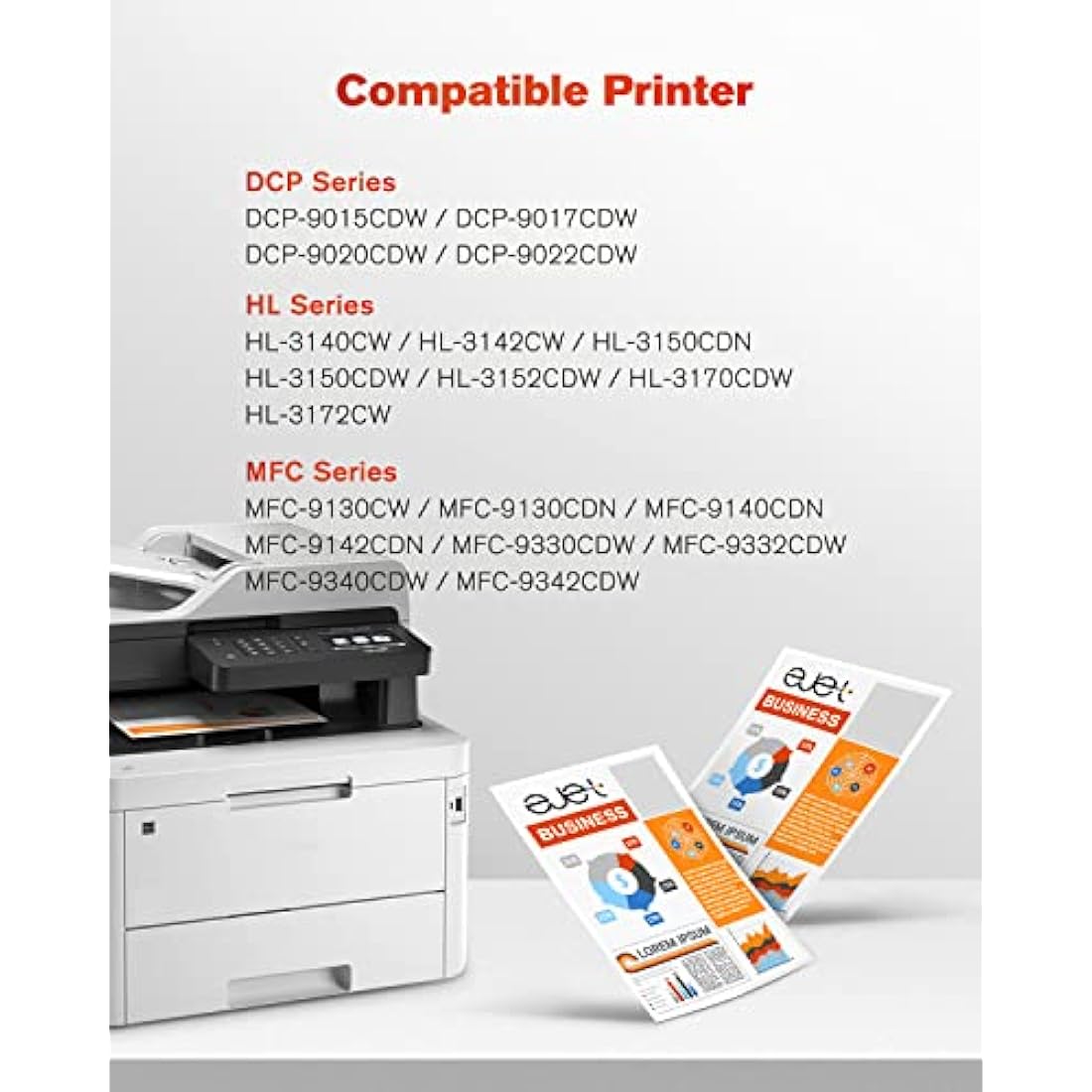 ejet 5 Pack TN241 TN245 Toner Cartridges for Brother TN-241 TN-245 Compatible for DCP-9020CDW DCP-9015CDW HL-3140CW HL-3150CDW HL-3170CDW MFC-9330CDW MFC-9340CDW (2 Black/1 Cyan/1 Magenta/1 Yellow)
