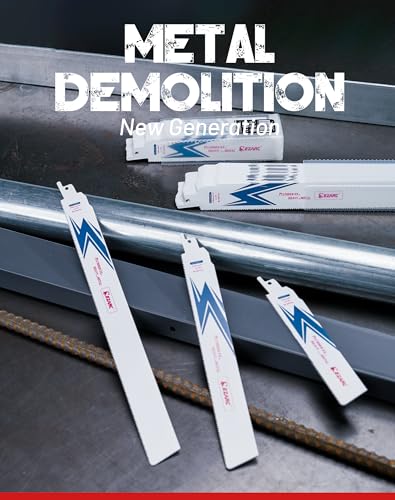 EZARC Reciprocating Saw Blade Bi-Metal Cobalt Sabre Saw Blades for Heavy Metal Cutting 300mm 14TPI R1226PM+ 25pcs