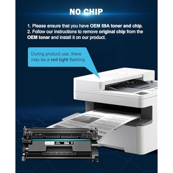 HALLOLUX No Chip 59A CF259A Toner Compatible with 59X CF259X for Laserjet Pro M404dn M404dw MFP M428fdw M428dw M428fdn M428 M428m M304a M4 (1 Black,With Tool)