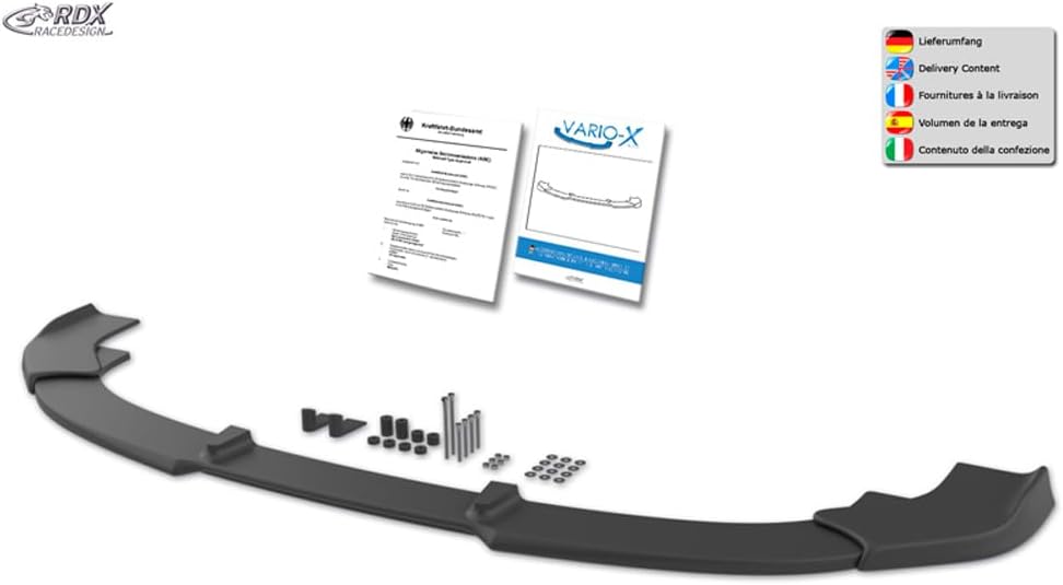 RDX Racedesign Front bumper splitter spoiler Vario-X compatible with Mercedes EQE 2022- (V295) Inkl. AMG & AMG Line (PU)