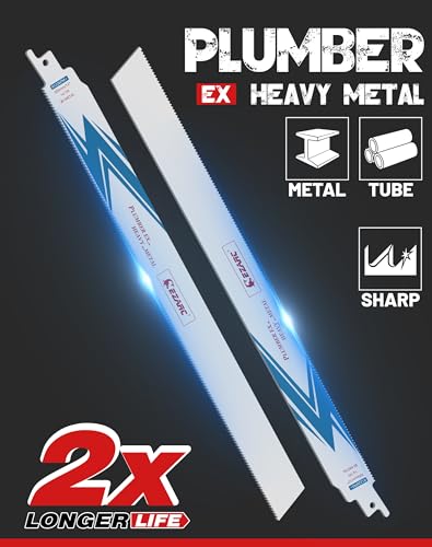 EZARC Reciprocating Saw Blade Bi-Metal Cobalt Sabre Saw Blades for Heavy Metal Cutting 300mm 14TPI R1226PM+ 25pcs