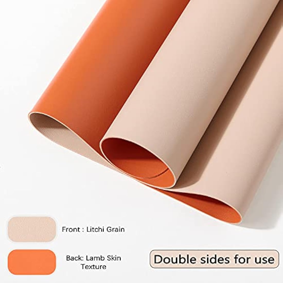 DOBAOJIA Desk Pad XX-Large, Desk Mat, Desk Blotter, Laptop Pad, Extended Mouse Mat, Mouse Pad XXL, Writing Pad for Office/Home, Dual-Side Use PU Leather Waterproof 35.4" X 16.9"(Beige/Orange)