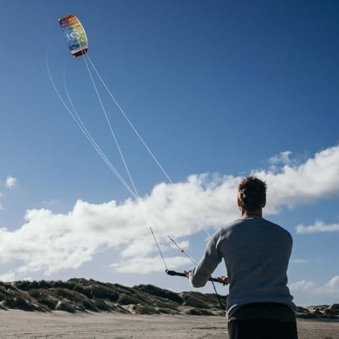 Skymonkey Windtrainer Parafoil Kite 4-String Stunt-Kite (incl. Training Bar) Ready 2 Fly (230 cm / 330 cm Wingspan)