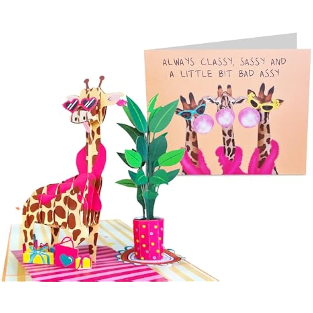 Central 23 Friend Birthday Card Female - Pop Up Birthday Cards For Women - Sassy Giraffe - Funny Pop Up Card For Her - Gifts For Mum Sister Aunt Daughter Best Friends - Cheeky Mothers Day Card For Her