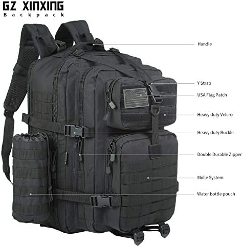 GZ XINXING 64L Large 3 day Molle Pack Military Tactical Army Backpack Bug Out Bag Rucksack For Men