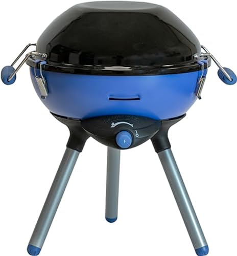 Campingaz Party Grill 400 CV, Camping Stove and Grill, All-in-One Portable Camping BBQ, with Griddle, Grid and Pan Support, Lid Doubles as Wok, Blue