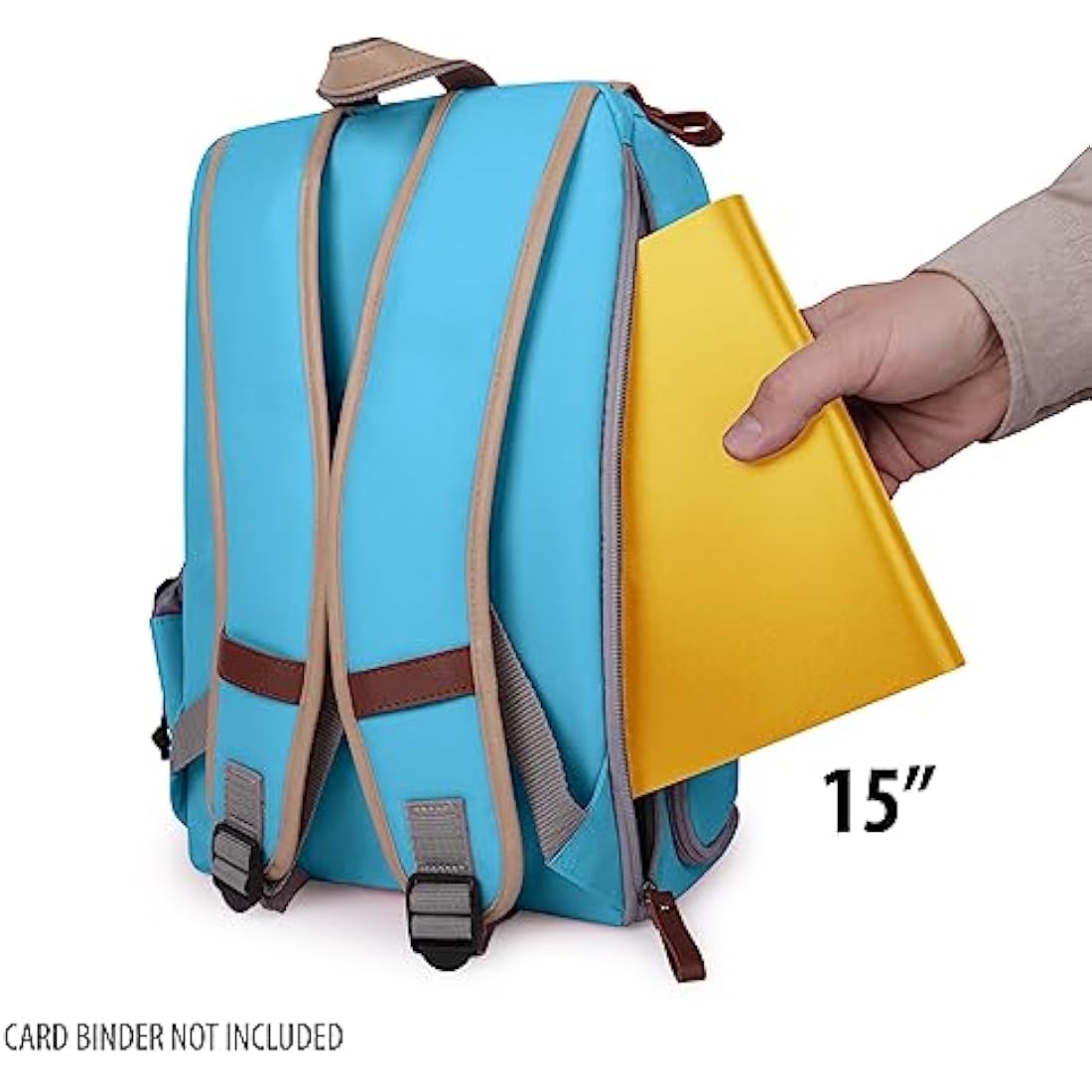 ENHANCE Designer Edition Trading Card Backpack - MTG Deck Bag Card Binder Space, TCG Deck Box Storage, Playmat Holder - Compatible with Magic The Gathering, Lorcana (Canvas Look - Blue)