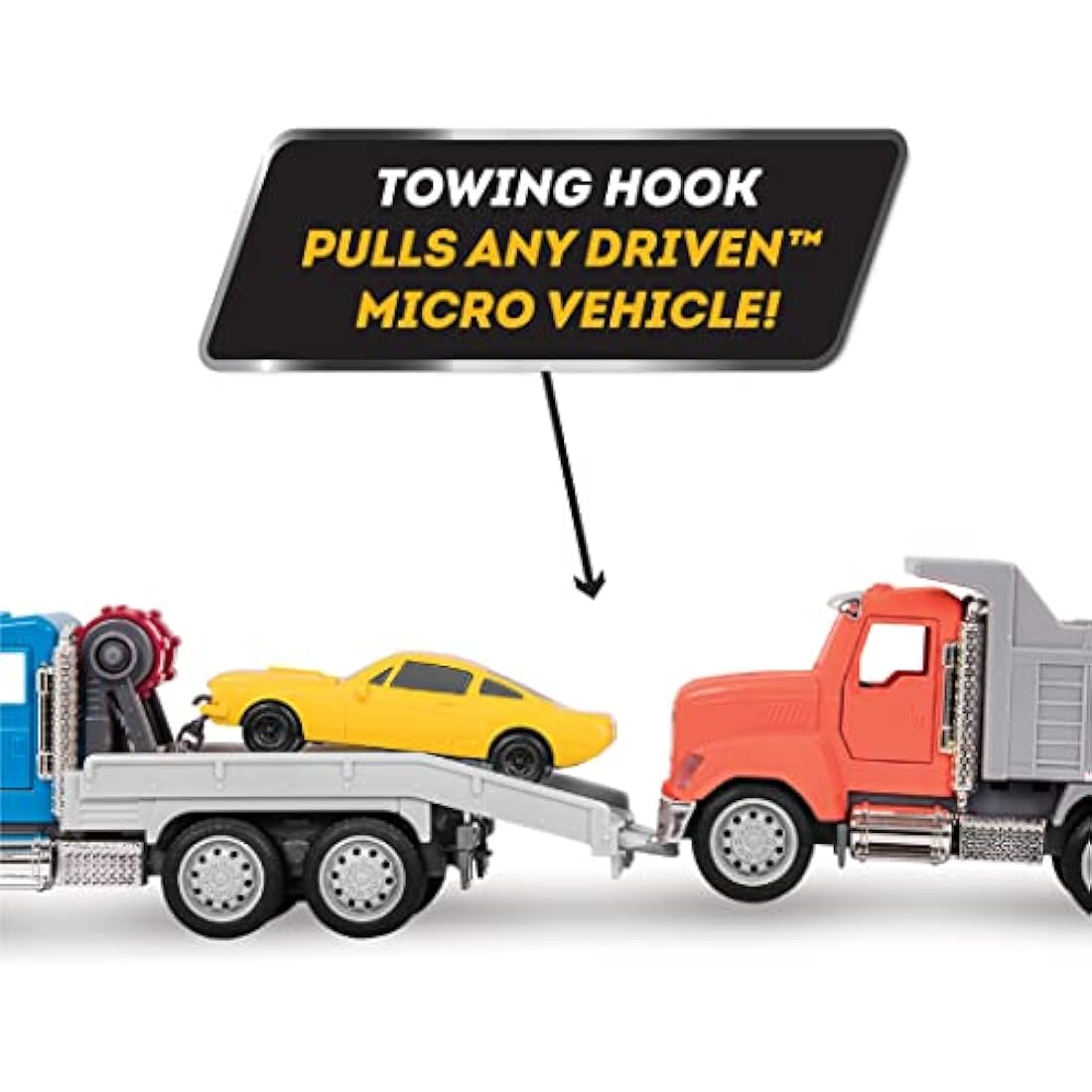 Driven by Battat – 7-Inch Tow Truck Toy with Lights & Sounds, Movable Parts, City Vehicle for Boys & Girls, Durable Design, Realistic Details, 3+ Years Toy for Kids, Nylon/a