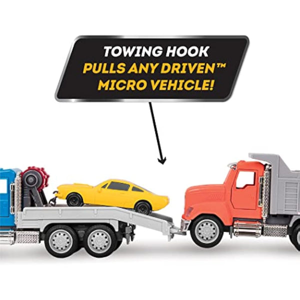 Driven by Battat – 7-Inch Tow Truck Toy with Lights & Sounds, Movable Parts, City Vehicle for Boys & Girls, Durable Design, Realistic Details, 3+ Years Toy for Kids, Nylon/a