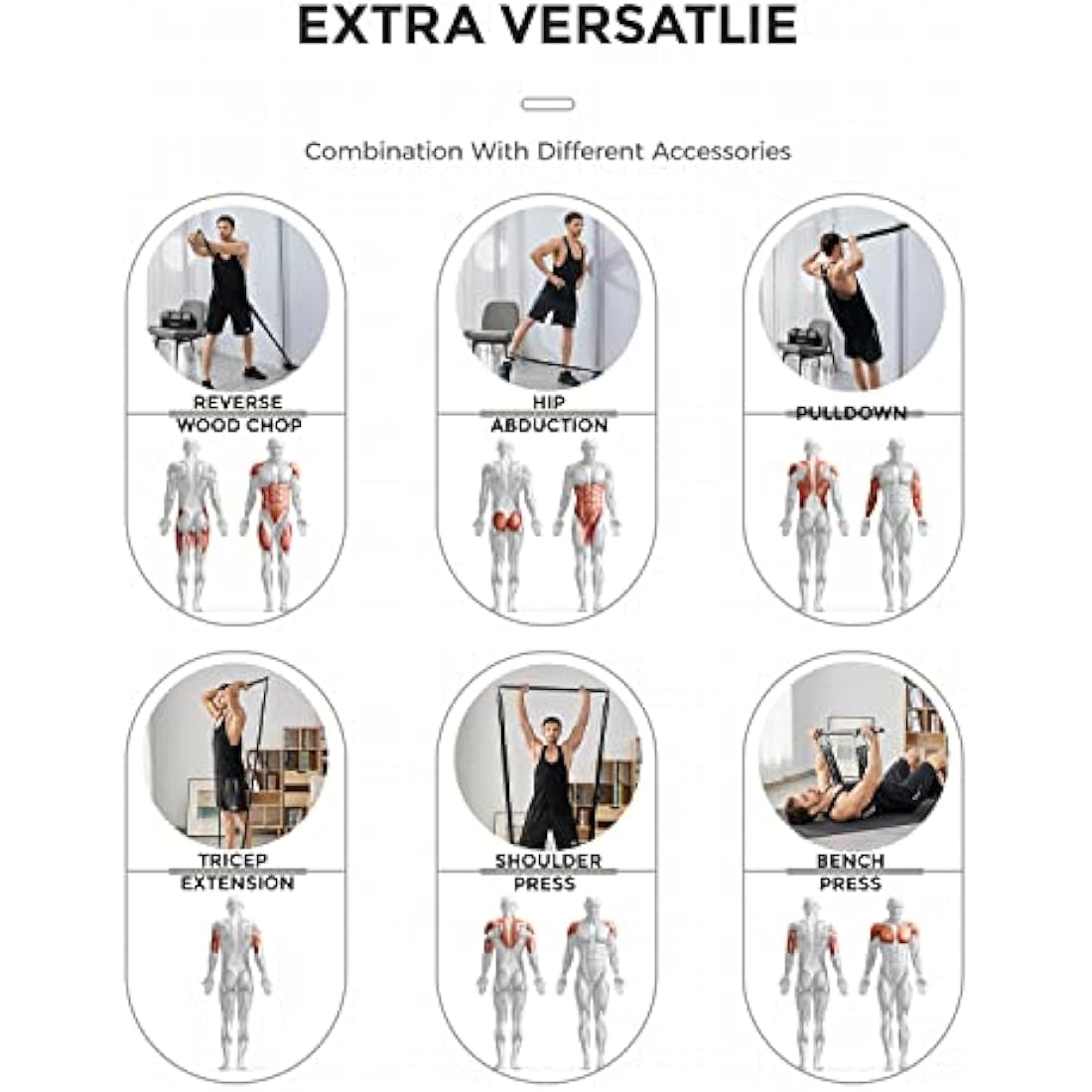 INNSTAR Upgraded Portable Home Gym 5.0, Adjustable Bench Press Resistance Bands,Full Body Workout Strength Training Equipment with Detachable Fitness Bar, Handles,for Home,Travel,Gym