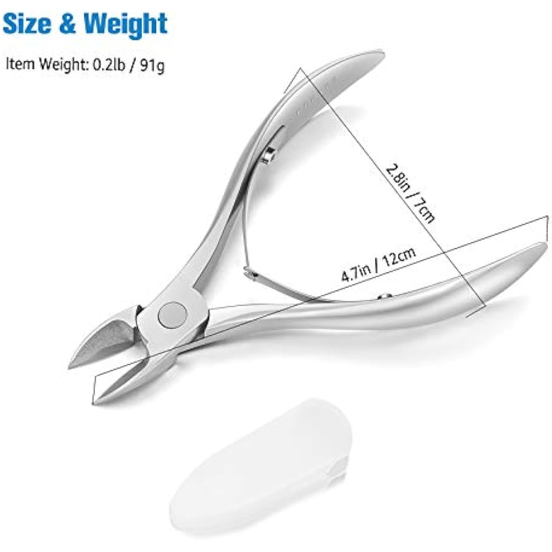 FERYES Toenail Clippers for Thick Nails, Toe Nail Clipper for Ingrown Hard Toenails, Professional Podiatrist Heavy Duty Toenail Scissors for Seniors,Women,Men, Silver