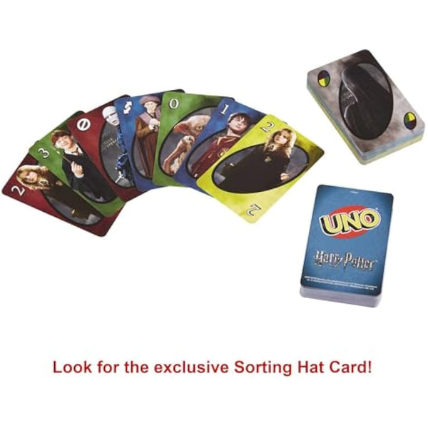 Mattel Games UNO Harry Potter Card Game for Kids, Adults & Parties, Collectible Deck Based on Popular Series for 2 to 10 Players, FNC42